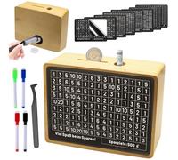 SOETDERT Salvadanaio in Legno, con Obiettivo di Risparmio e Numeri, Destinazione Flessibile, Salvadanaio Riutilizzabile €10000 Euro, Nessuna Installazione