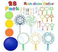 SoeUyd 28 Pezzi Bolle di Sapone Giganti, Bolle di Sapone Gigante Set, Kit Bolles di Sapone Giganti, Adatto per il Gioco Delle Bolles All'interno e All'esterno, Adatto per le Attività All'aperto