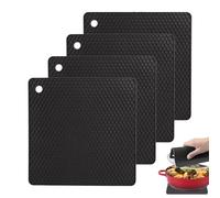SoeUyd 4 Pezzi Sottopentola in Silicone Resistente Al Calore, Sottopentola Quadrato per Presine da Cucina, Presine Silicone da Cucina Resistente, per Isolamento Termico e Protezione Dalle Scottature