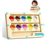 SoeUyd Giochi Montessori 3 4 5 6 Anni, Labirinto Magnetico Bambini di Numeri Colore, Imparare i Colori Gioco di Conteggio Ordinamento, Palline Magnetiche Colorate, Motricità Fine