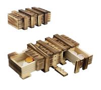 SoeUyd Scatola Rompicapo, Scatola Rompicapo Misterioso Pratico, Scatole di Puzzle con Scomparto Segreto Scatola Regalo in Legno con 2 Scomparti Scatola Regalo con Cassetto Segreto Puzzle Intelligence