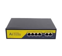 SOEWGAIJI Switch Poe 10/100Mbps 4 Porte Poe+2 uplink Switch Fast Ethernet Trasmissione 250M IEEE802.3AT/AF (Color : 6 Port)