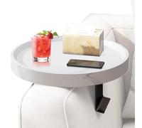 Sofa Arm Tray, Couch Side Table, Storage Organizer, 11.81x11.81x4.33 Inches, Adjustable Non-Slip Design, Built-In Cup Holder Slot, Ideal for Apartment Dorm Bedroom Living Room Snack Drink Remote Use