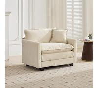 Sofa, cloud couch, piccolo divano, cloud sofà singolo Seat (pouf non incluso), moderno divano sezionale, per Living Room Bedroom and Apartment, Comfy Double Layer Upholstered Seat Cushion (beige)