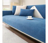 Sofa Cover Copridivano ciniglia-Antiscivolo copridivano Impermeabile, Copridivano Universale Quattro Stagioni,Copri Divano 1 2 3 4 posti con braccioli(Blue,90 * 240cm)