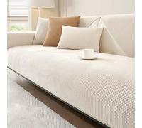 Sofa Cover Copridivano ciniglia-Antiscivolo copridivano Impermeabile, Copridivano Universale Quattro Stagioni,Copri Divano 1 2 3 4 posti con braccioli(Beige,90 * 180cm)