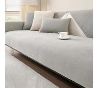 Sofa Cover Copridivano ciniglia-Antiscivolo copridivano Impermeabile, Copridivano Universale Quattro Stagioni,Copri Divano 1 2 3 4 posti con braccioli(Light Grey,110 * 240cm)