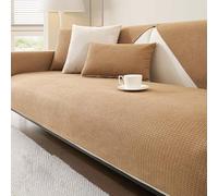 Sofa Cover Copridivano ciniglia-Antiscivolo copridivano Impermeabile, Copridivano Universale Quattro Stagioni,Copri Divano 1 2 3 4 posti con braccioli(Coffee,70 * 210cm)