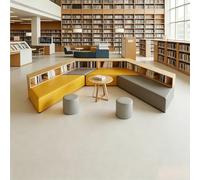 Sofà curvo modulare della biblioteca, hub dei posti a sedere del salotto del tessuto per lo studio, la libreria e l'ingresso