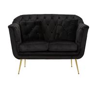 Sofà due posti con cuscini BUDAPEST crema con gambe oro Dimensioni 130x83xh 91 cm peso 36 kg colore nero nero
