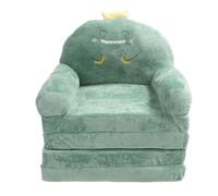 Sofa per Bambini Cartone Verde Dinosaurio, Poltrona Pieghevole Morbida e Traspirante, Ampia Maniglia, 4 Pieghe - Design Divertente, Supporto Stabile, Relax e Sonno per Bambini (Doblar en un cuarto)