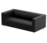 Sofa Pro La sostituzione Klippan Loveseat Divano cuoio della copertura dell'unità di elaborazione è su misura Compatibile per IKEA Klippan Loveseat Fodera Divano. Pelle nera durevole