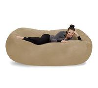 Sofa Sack - Divani a sacco in peluche con rivestimento in microsuede super morbido - Sedie a sdraio imbottite XL in memory foam per bambini, adulti, coppie - Poltrona a sacco Jumbo Mobili - Cammello
