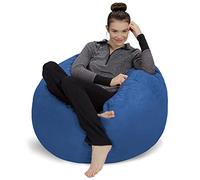 Sofa Sack Poltrona a sacco: 90 cm, in memory foam, divano medio con rivestimento in morbida microfibra, colore: blu francese