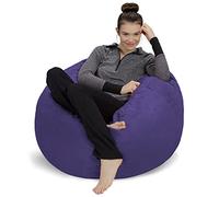Sofa Sack Poltrona a sacco, in peluche, ultra morbida, in memory foam, con rivestimento in microfibra scamosciata, mobili imbottiti in schiuma e accessori per camera da letto da 0,9 m, viola