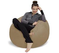Sofa Sack Poltrona a sacco in peluche, ultra morbida, in memory foam, con rivestimento in microsuede - Mobili imbottiti in schiuma e accessori per dormitorio da 90 cm, beige