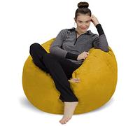 Sofa Sack Pouf in memory foam, misura media, 90 cm, con rivestimento in morbida microfibra, colore: giallo