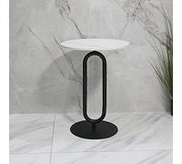 Sofa Small Side Table Light Light Rock Board Modern Simple Living Room Small Tea Table Corner Table Bedsid (Color : White+Gold feet Size : 454555cm) (White+black Feet 40 * 40 * 55cm)