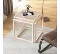 SOFACHEN Tavolino Quadrato Salotto Divano, Tavolino Da Salotto, Tavolino Sospeso, Tavolino Divano, Tavolo Salotto, Tavolino Da Salotto, Tavolino Da Caffè(Beige)