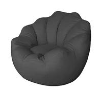 Sofdicht Bean Bag Chair Cover+Copertura per Footstool (No Filler), Petal Design Seat Recliner Lazy Sofa Cover per Organizzazione Peluche Memory Foam Giocattoli, Coppie Divano Sack Pigro, Grigio scuro