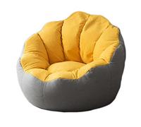 Sofdicht Bean Bag Chair Cover+Copertura per Footstool (No Filler), Petal Design Seat Recliner Lazy Sofa Cover per Organizzare Giocattoli in Memory Foam Giocattoli, Couples Sofa Sack Pigro, Giallo