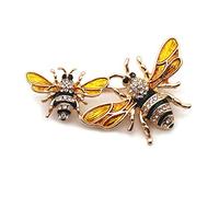 SOFEA Spilla a forma di ape, spilla smaltata per corsetto, gioiello squisito di lusso, spilla per insetti, spilla alla moda con strass giallo antico