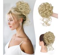 Sofeiyan Chignon Capelli Finti con Elastico, Ondulato Chignon Finto per Capelli Sintetica Coda di Cavallo Posticci per Capelli Spessi Updo per Donne, Biondo cenere chiaro