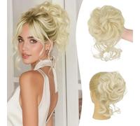 Sofeiyan Chignon Capelli Finti con Elastico, Ondulato Chignon Finto per Capelli Sintetica Coda di Cavallo Posticci per Capelli Spessi Updo per Donne, 50g Marrone Misto Biondo