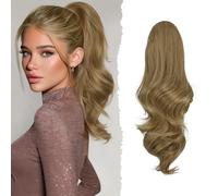 Sofeiyan Coda di Cavallo Lunga e Ondulata con Pinza, Estension Ponytail a Doppio Uso, 41 cm Naturale Sintetico Posticcio Fermaglio per Capelli Donna, 24/27#