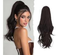 Sofeiyan Coda di Cavallo Lunga e Ondulata con Pinza, Estension Ponytail a Doppio Uso, 41 cm Naturale Sintetico Posticcio Fermaglio per Capelli Donna, 6A#