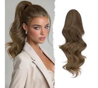 Sofeiyan Coda di Cavallo Lunga e Ondulata con Pinza, Estension Ponytail a Doppio Uso, 41 cm Naturale Sintetico Posticcio Fermaglio per Capelli Donna, 10T22#