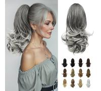 Sofeiyan Estensione coda di cavallo 33 cm Clip lunga coda di cavallo riccia in estensione dei capelli artiglio Parrucchino sintetico dall'aspetto naturale per le donne