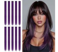 Sofeiyan Extension Clip Capelli Colorati 10 Pcs Colorato Estensioni Dei Capelli Evidenziano Parrucchini 56cm Colored Clip In Hair Extensions Per le Donne 2026 FIFA World Cup,Viola