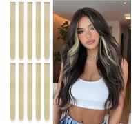 Sofeiyan Extension per Capelli con Colori Vivaci per Feste, 56 cm, 10 Pezzi, Extension Lisce Multicolore,Lunghe, Accessori per Capelli a Clip per Donne Festa 2026 FIFA World Cup, Lino Dorato