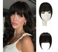 Sofeiyan Frangia Clip Capelli Veri Frangetta Finta Extension 100% Capelli Veri Natural Bangs Hair Clip Frontale Frangia Posticci per Capelli Donna