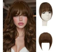 Sofeiyan Frangia Clip Capelli Veri Frangetta Finta Extension 100% Capelli Veri Natural Bangs Hair Clip Frontale Frangia Posticci per Capelli Donna
