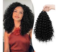 Sofeiyan GOGO Curl Capelli Crochet 14 Pollici 8 Pacchi Extension Ricci Sintetici Pre-Looped per Trecce Afro, Boho e Goddess, Onde Oceaniche Naturali per Donne,1B#