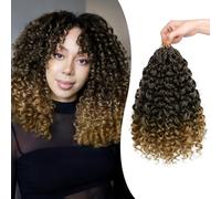 Sofeiyan GOGO Curl Capelli Crochet 14 Pollici 8 Pacchi Extension Ricci Sintetici Pre-Looped per Trecce Afro, Boho e Goddess, Onde Oceaniche Naturali per Donne,T1B/27#