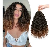 Sofeiyan GOGO Curl Capelli Crochet 14 Pollici 8 Pacchi Extension Ricci Sintetici Pre-Looped per Trecce Afro, Boho e Goddess, Onde Oceaniche Naturali per Donne,T1B/30#