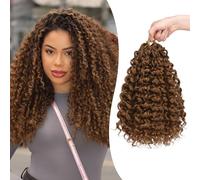 Sofeiyan GOGO Curl Capelli Crochet 14 Pollici 8 Pacchi Extension Ricci Sintetici Pre-Looped per Trecce Afro, Boho e Goddess, Onde Oceaniche Naturali per Donne,30#