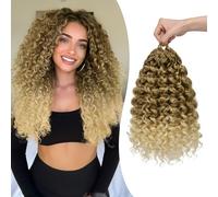 Sofeiyan GOGO Curl Capelli Crochet 14 Pollici 8 Pacchi Extension Ricci Sintetici Pre-Looped per Trecce Afro, Boho e Goddess, Onde Oceaniche Naturali per Donne,27/613#