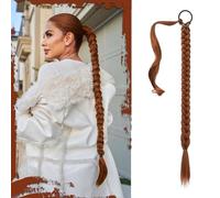 Sofeiyan Lunga Estensione Coda di Cavallo, 66 cm Lunga Coda di Cavallo Intrecciata con Cravatta Coda Capelli Lunghi Sintetico Ponytail Extension per Donne Rosso Rame