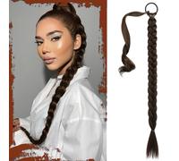 Sofeiyan Lunga Estensione Coda di Cavallo, 76 cm Lunga Coda di Cavallo Intrecciata con Cravatta Coda Capelli Lunghi Sintetico Ponytail Extension per Donne Rosso Rame