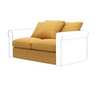 Soferia Fodera di ricambio compatibile per GRONLID elemento letto a 2 posti - tessuto Ribera Mustard (velluto a coste, idrorepellente, lavabile in lavatrice)