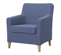 Soferia Fodera di ricambio compatibile per KARLSTAD poltrona vecchio modello, tessuto Naturel Blue, blu
