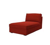 Soferia Fodera di ricambio compatibile per KIVIK chaise-longue, tessuto Elegance Dark Orange, arancione