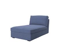 Soferia Fodera di ricambio compatibile per KIVIK chaise-longue, tessuto Naturel Blue, blu