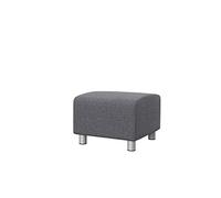 Soferia Fodera di ricambio compatibile per KLIPPAN pouf, tessuto Naturel Grey, grigio