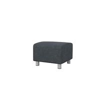 Soferia Fodera di ricambio compatibile per KLIPPAN pouf, tessuto Strong Dark Grey, grigio