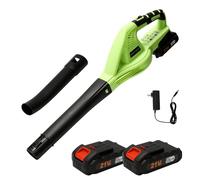 Soffiare fogli macchina, 21 V soffiatore senza fili potente con batteria, 8 m/min, 15000r/min,2 modalità di velocità per la manutenzione del prato, soffiaggio della neve, e rimozione della polvere (2